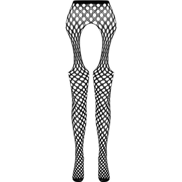 PASSION - BODYSTOCKING ECO COLLECTION ECO S003 NOIR PASSION WOMAN GARTER & STOCK