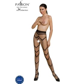 PASSION - BODYSTOCKING ECO COLLECTION ECO S006 NOIR PASSION WOMAN GARTER & STOCK