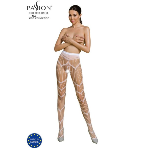 PASSION - BODYSTOCKING ECO COLLECTION ECO S006 BLANC PASSION WOMAN GARTER & STOCK