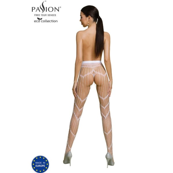PASSION - BODYSTOCKING ECO COLLECTION ECO S006 BLANC PASSION WOMAN GARTER & STOCK