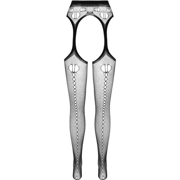 PASSION - BODYSTOCKING ECO COLLECTION ECO S008 NOIR PASSION WOMAN GARTER & STOCK