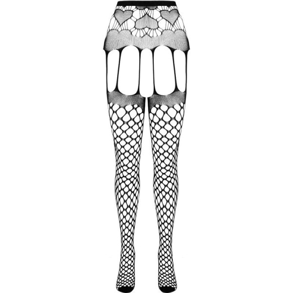 PASSION - BODYSTOCKING ECO COLLECTION ECO S009 NOIR PASSION WOMAN GARTER & STOCK