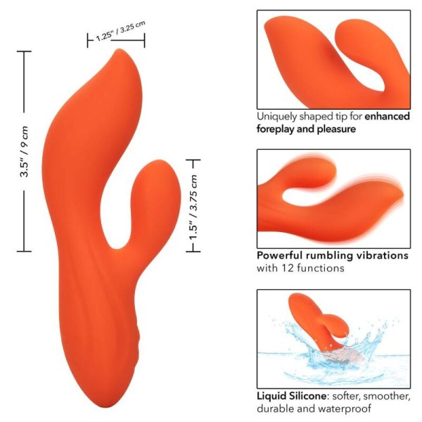 Calexotics - Stella Dual Teaser Orange – Vibrateurs de lapin