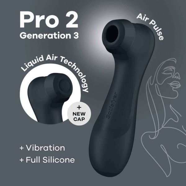 Satisfyer - PRO 2 Generación 3 Tecnología Liquid AIR Negro