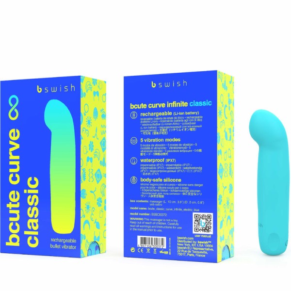 B Swish - Vibrador recarregável clássico Bcute Curve Infinite...