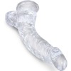 King Cock - Clear Pénis Courbe Réaliste Avec Boules 16.5 CM Tr...