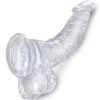 King Cock - Clear Pénis Courbe Réaliste Avec Boules 16.5 CM Tr...