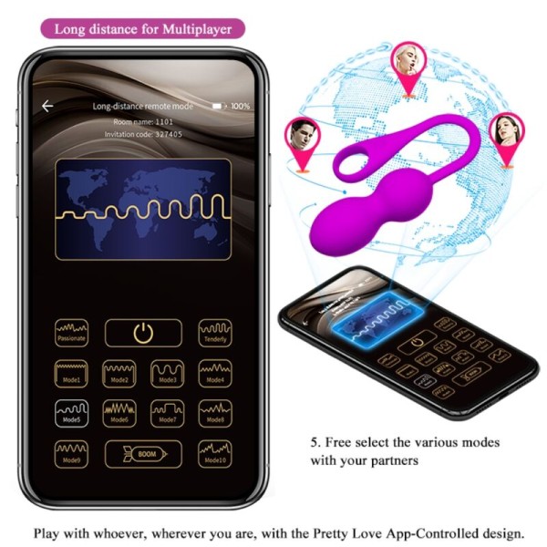 Pretty Love - Balles Vibrantes Rechargeables Elvira Violet