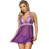 SUBBLIME - BABYDOLL WHITE FLORAL LACES VIOLET L / XL SUBBLIME BABYDOLLS