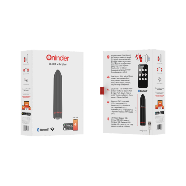 Oninder - Berlin Vibrateur Bullet Noir 9 Modes 8,5 X 2 CM - Ap...