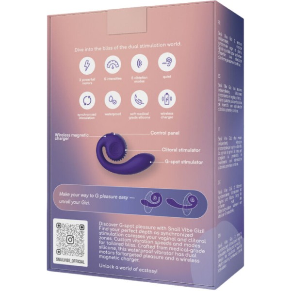 Snail Vibe - Gizi Doble Estimulador Morado - Vibradores Conejo