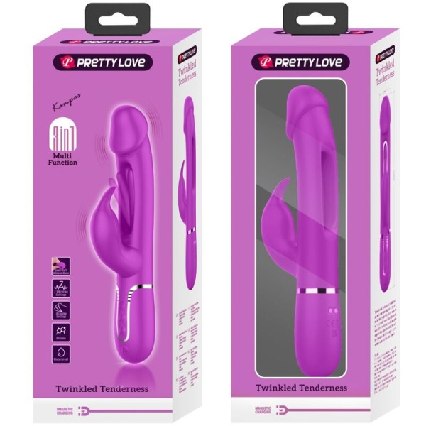 Pretty Love - Vibrateur Dejon Rabbit 3 EN 1 Multifonction Fucsia