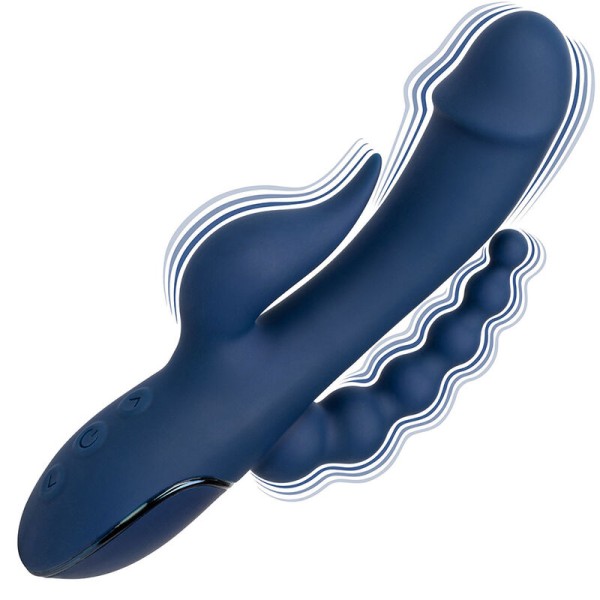 Calexotics - Vibrador Triple Orgasmo Azul - Vibradores Conejo