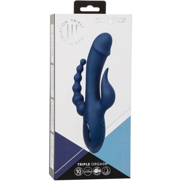 Calexotics - Vibrador Triple Orgasmo Azul - Vibradores Conejo