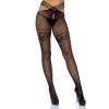 LEG AVENUE - BAS RÉSILLE FENTE ET CUISSES DENTELLE TAILLE UNIQUE LEG AVENUE HOSIERY