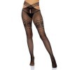 LEG AVENUE - BAS RÉSILLE FENTE ET CUISSES DENTELLE TAILLE UNIQUE LEG AVENUE HOSIERY