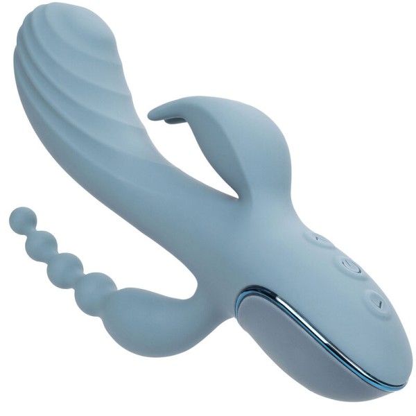 Calexotics - Vibrador Triple Éxtasis Gris - Vibradores Conejo