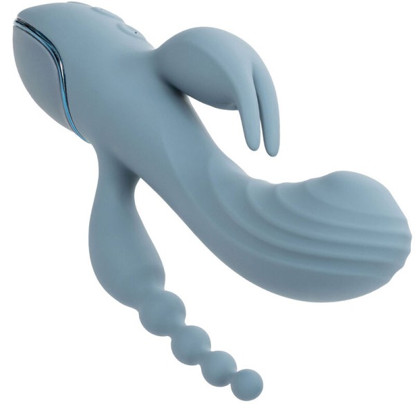 Calexotics - Vibrador Triple Éxtasis Gris - Vibradores Conejo
