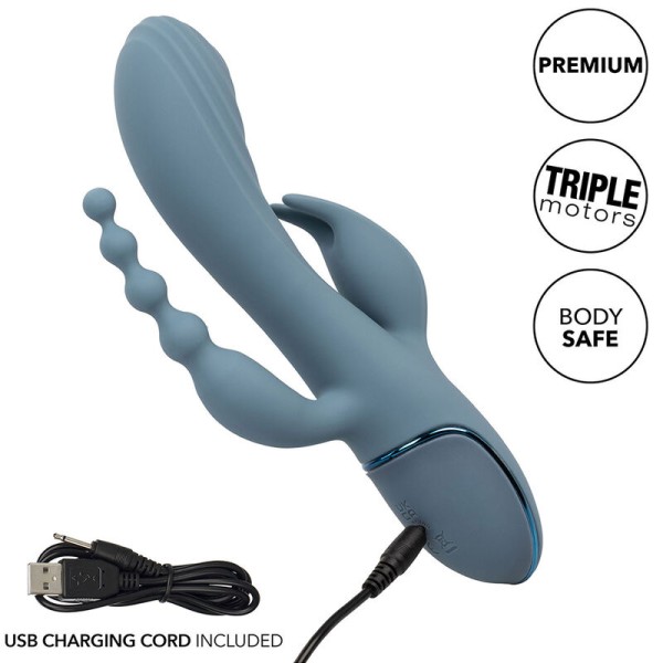 Calexotics - Vibrateur Triple Ecstasy Gris – Vibrateurs de lapin