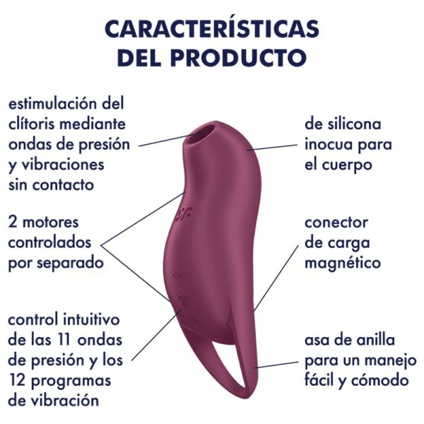 Satisfyer - Pocket PRO 1 Stimulateur DE Clitoris Grenat
