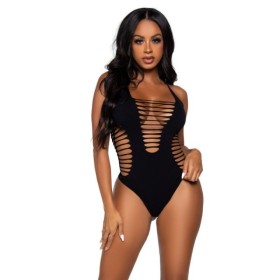 LEG AVENUE - BODY STRING RACERBACK PRETO LEG AVENUE TEDDIES - Macacões