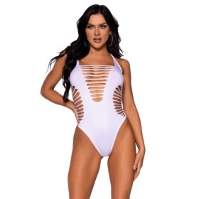 LEG AVENUE - BODY STRING RACERBACK BLANC LEG AVENUE TEDDIES - Bodys