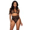 LEG AVENUE - ENSEMBLE DEUX PIÈCES HALTER CROP TOP & THONG CULOTTE TAILLE UNIQUE LEG AVENUE SETS
