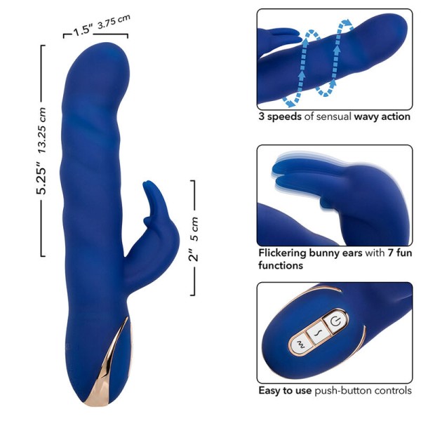 Calexotics - Jack Rabbit Vibrateur Wave Motion Bleu