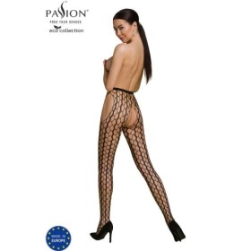 PASSION - BODYSTOCKING ECO COLLECTION ECO S007 NOIR PASSION WOMAN GARTER & STOCK