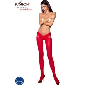 PASSION - TIOPEN 005 COLLANT ROUGE 1/2 60 DEN PASSION WOMAN GARTER & STOCK