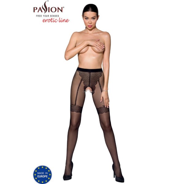PASSION - TIOPEN 016 COLLANT NOIR 3/4 20 DEN PASSION WOMAN GARTER & STOCK