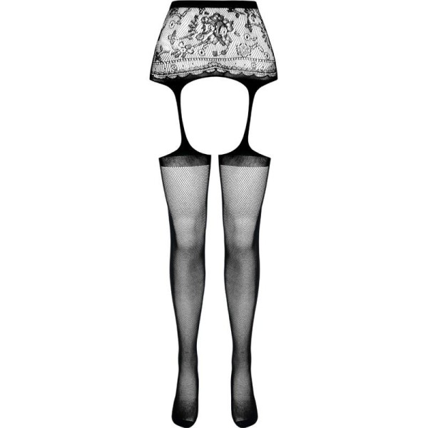 PASSION - MEDIAS NEGRAS CON LIGA S028 TALLA ÚNICA PASSION MUJER L