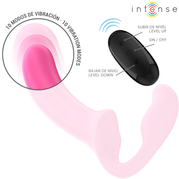 Intense - AMY Double Vibrateur 20 CM Rose Télécommande
