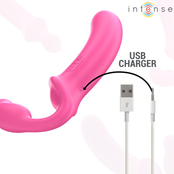 Intense - AMY Double Vibrateur 20 CM Rose Télécommande