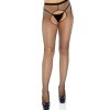 LEG AVENUE - BAS NOIR EN RÉSEAU SANS CROCHLES LEG AVENUE HOSIERY