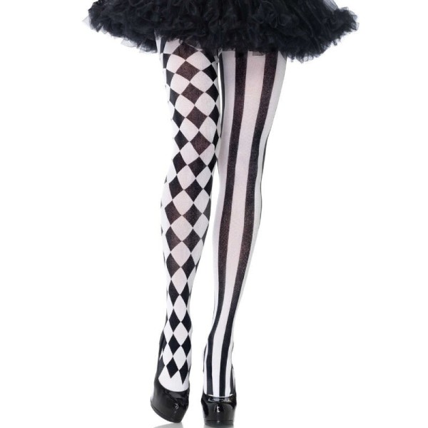LEG AVENUE - COLLANTS ARLEQUIN NOIR/BLANC LEG AVENUE HOSIERY