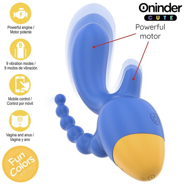 Oninder Cute - Love 3 Some Triple Vibrateur - Application Grat...
