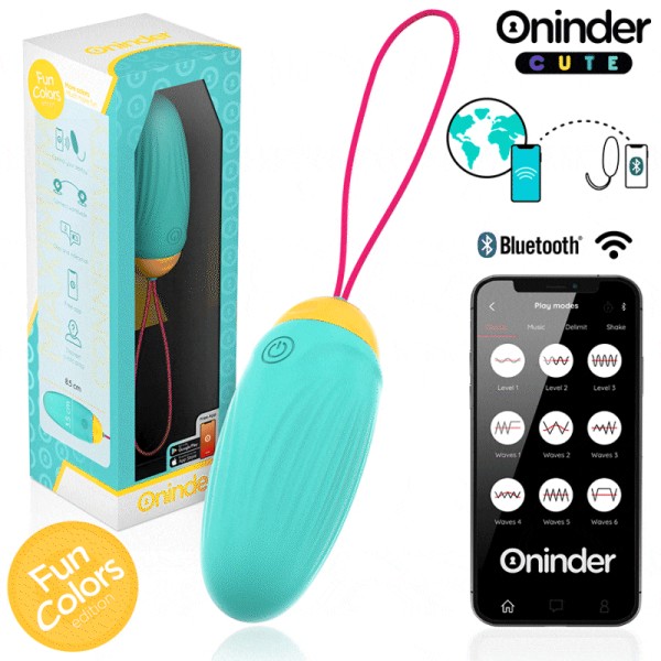 Oninder Cute - ŒUF Vibro-Rotatif EN Silicone Avec Pierre Préci...