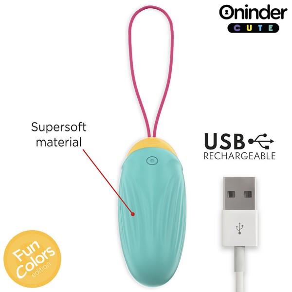 Oninder Cute - ŒUF Vibro-Rotatif EN Silicone Avec Pierre Préci...