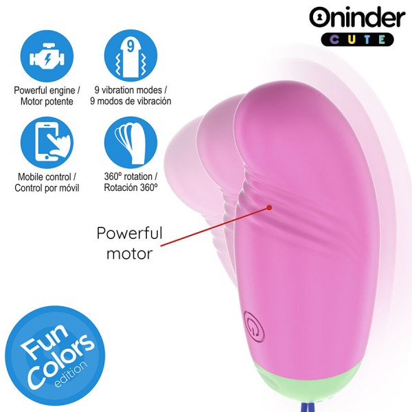 Oninder Cute - ŒUF Vibro-Rotatif 360° EN Silicone - Applicatio...