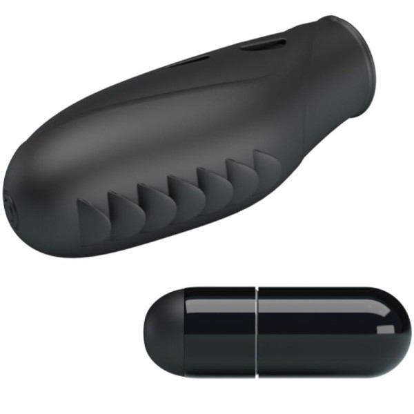 Pretty Love - Vibrador de dedo de silicone preto Gilo