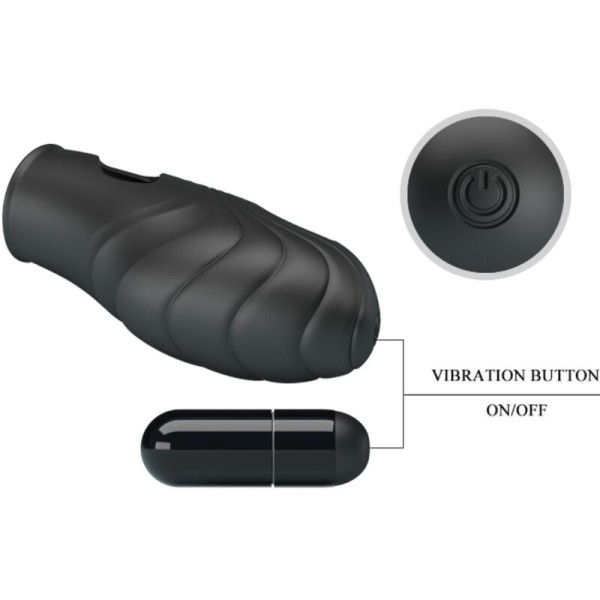Pretty Love - Vibrador de Dedo de Silicone Lich Preto