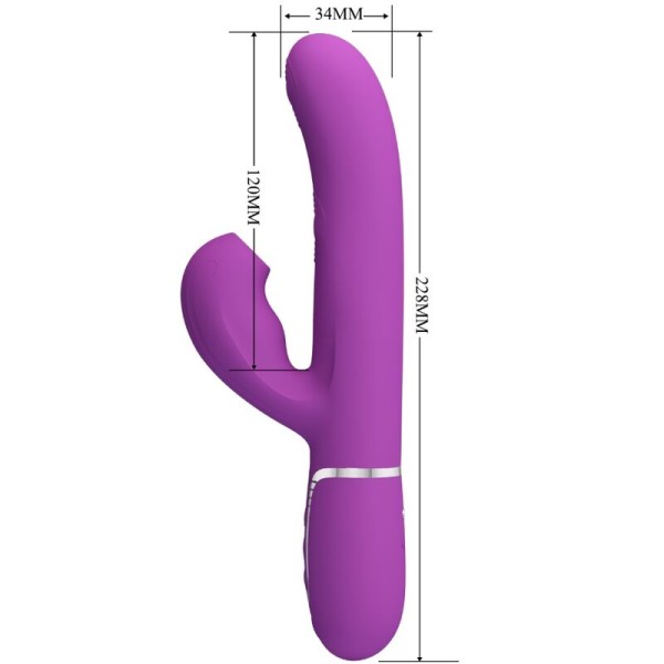 Pretty Love - Vibrador Coelho Multifunções 3 EM 1 Perlita Roxo