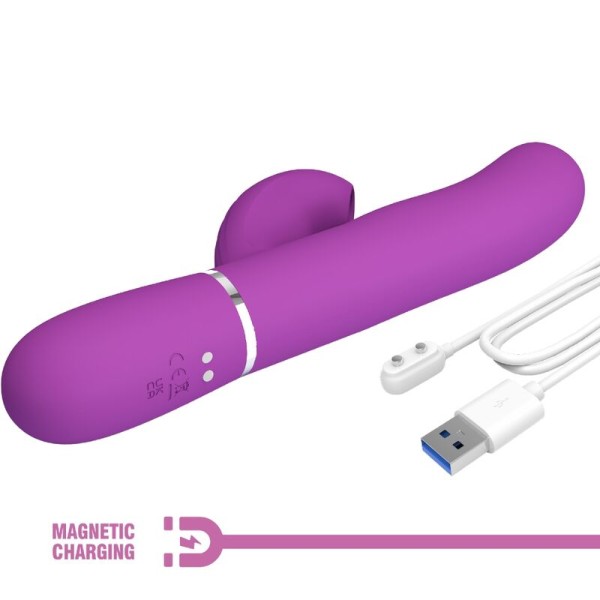 Pretty Love - Vibrador Coelho Multifunções 3 EM 1 Perlita Roxo