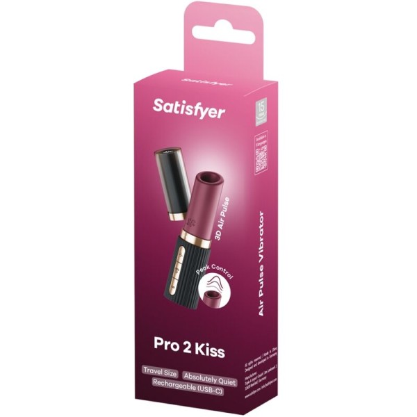 Satisfyer - PRO 2 Kiss Wave Estimulador de Clítoris Granate/Negro