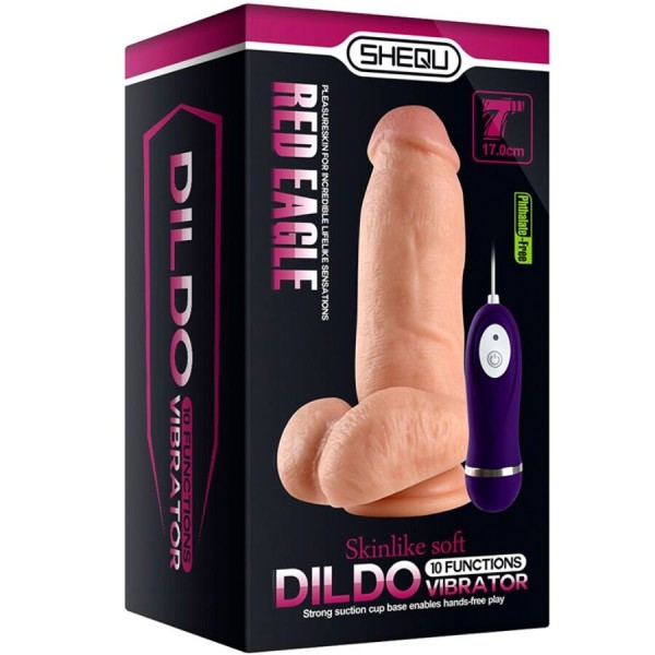 Shequ - Vibrador RED Eagle Dildo com controle remoto 17 CM