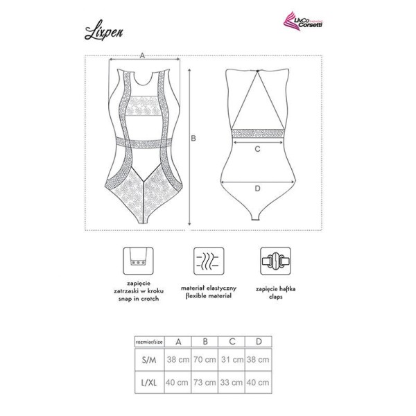 LIVCO CORSETTI FASHION - LIXPEN LC 90612 CORPS NOIR L/XL LIVCO CORSETTI BODIES