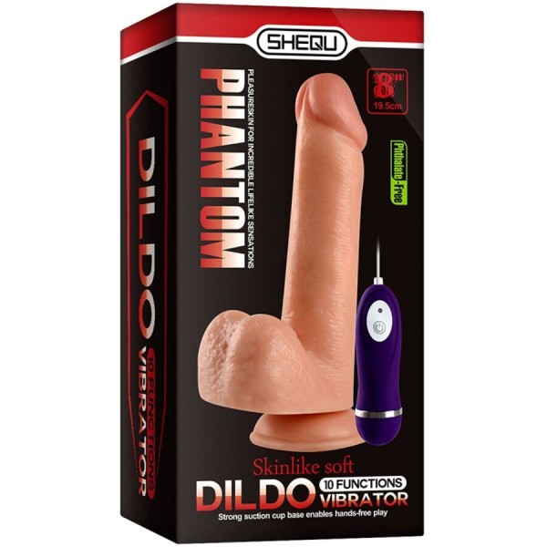 Shequ - Phantom Dildo Vibrant Avec Télécommande 20 CM