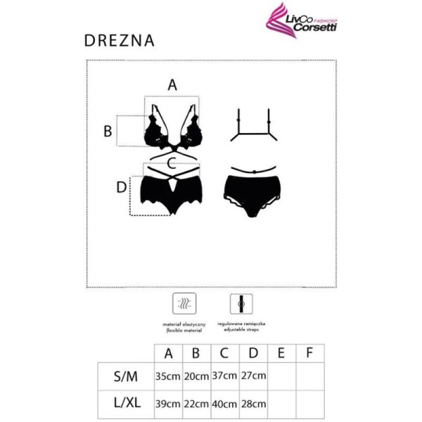 LIVCO CORSETTI FASHION - DREZNA LC 90733 SOUTIEN-GORGE + CULOTTE NOIR LIVCO CORSETTI SETS