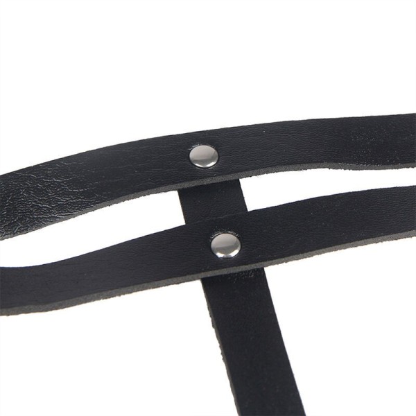SUBBLIME - CHAINE BAGUE CUIR CEINTURE NOIR TAILLE UNIQUE SUBBLIME FETISH